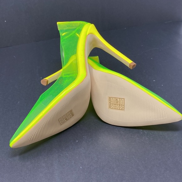 London Neon Yellow PVC Heels - Picture 6 of 7